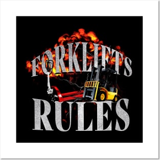 Forklifts Rules  | Funny Meme Quote | Meme Posters and Art